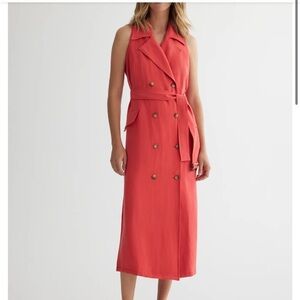 Iris Setlakwe Sleevless Buttoned Trench Dress in Cream